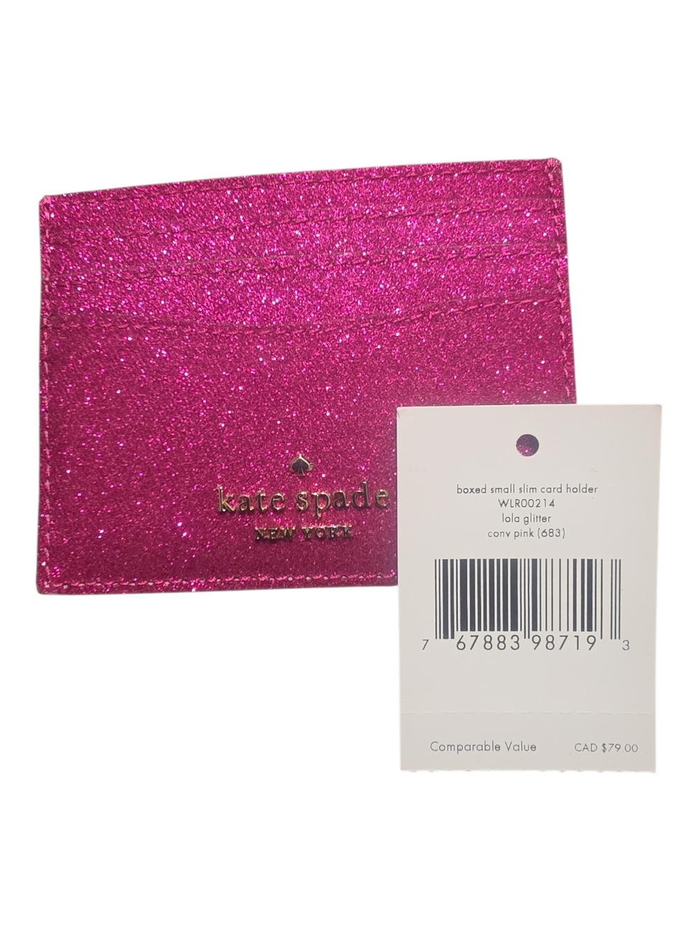 kate spade Pink Glitter Slim Cardholder - Picture 2 of 4